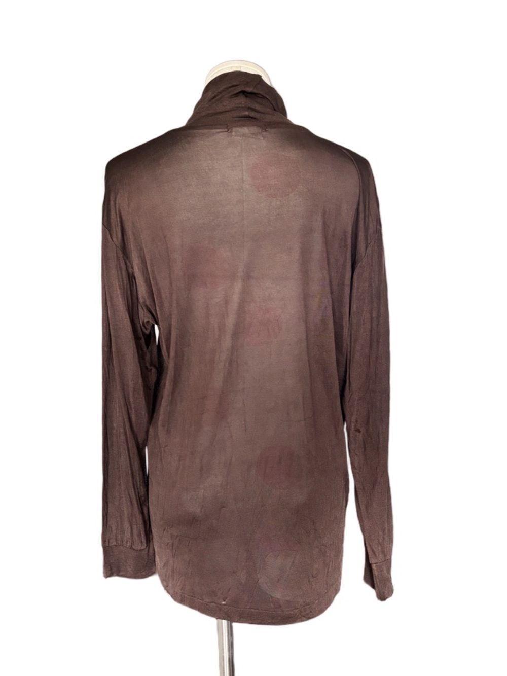 Y2K Sheer Silk  Baselayer 100% Pure Silk Turtleneck set of 2-- Brown Orange - XL - Picture 4 of 11